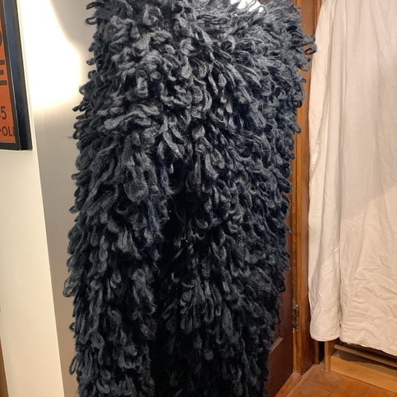 HANDKNIT BLACK LOOPS SWEATER CARDIGAN V NECK SCHIAPARELLI - Picture 11 of 16